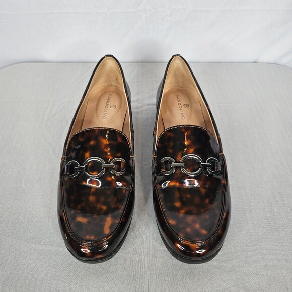 BANDOLINO Tortoise Shell Women's Loafer with Metallic Grey Buckle, Size 6M - Picture 2 of 14